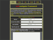 Tablet Screenshot of mirvestigator.systemsbiology.net